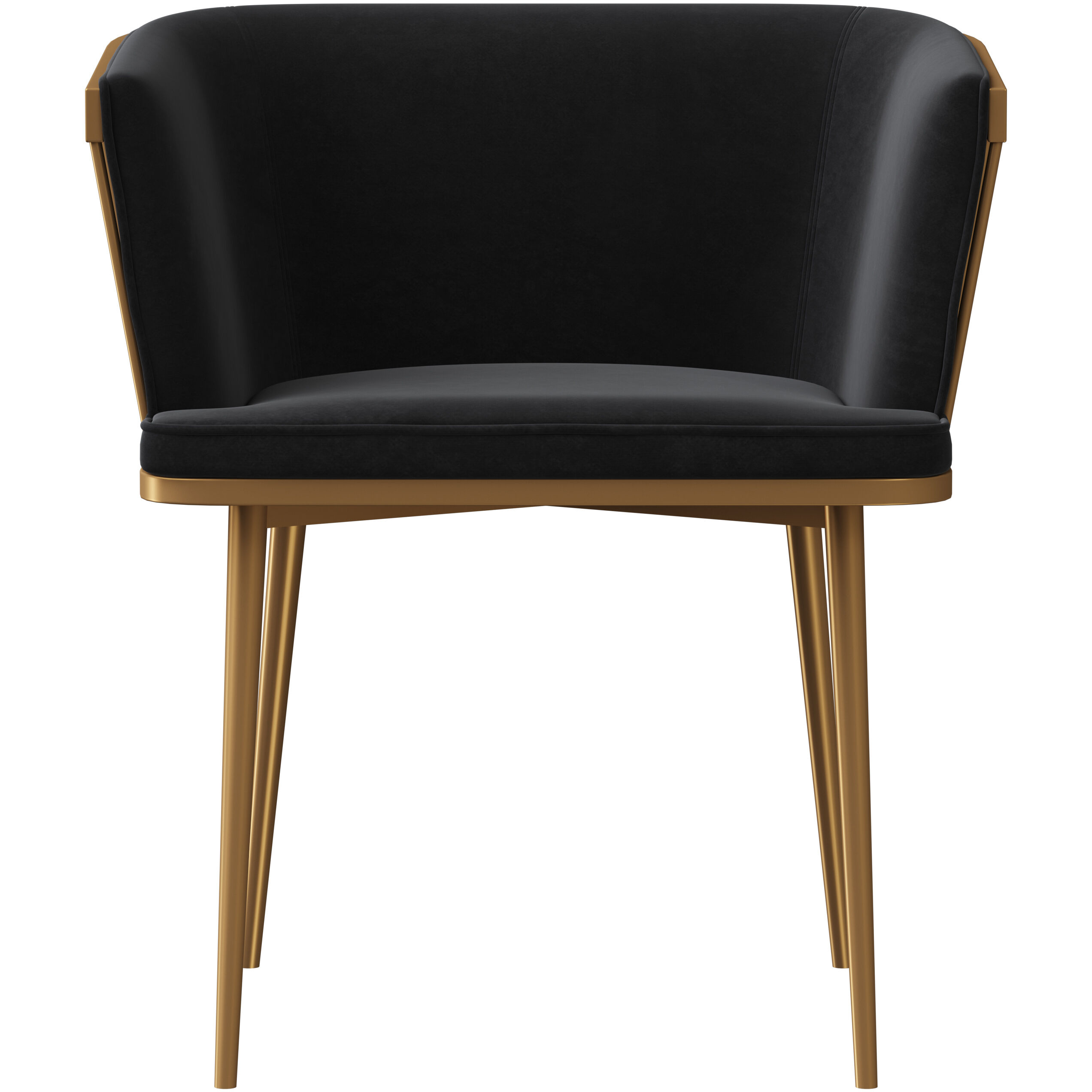 Caily Gold Dining Armchair in Abbington Black